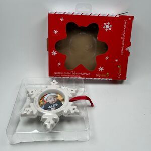 Ceramic snowflake ornament, "My First Christmas" No date, pre owned